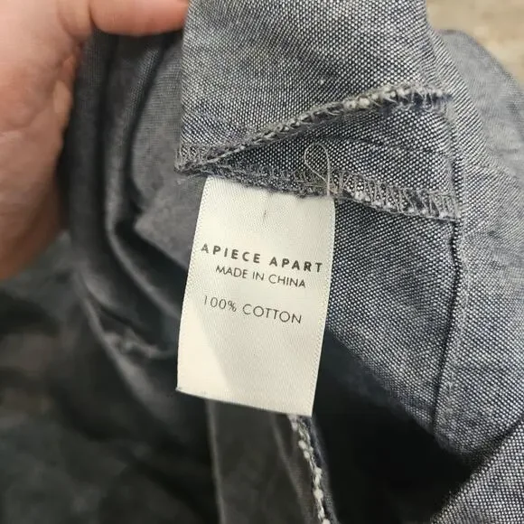 Apiece Apart Chambray Shift Dress Minimalist Modern Effortless Size 4 - Picture 5 of 7